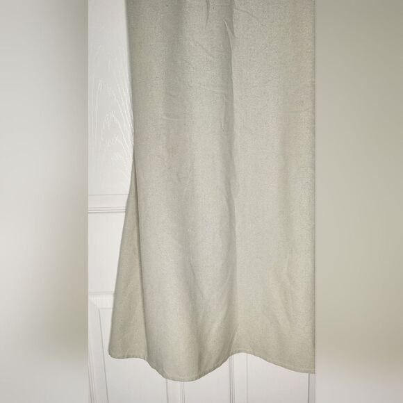 H Look M Gin Green 100% SILK  Buttons Polo Collar Shrtslv Belt Women Midi Dress - Picture 4 of 10